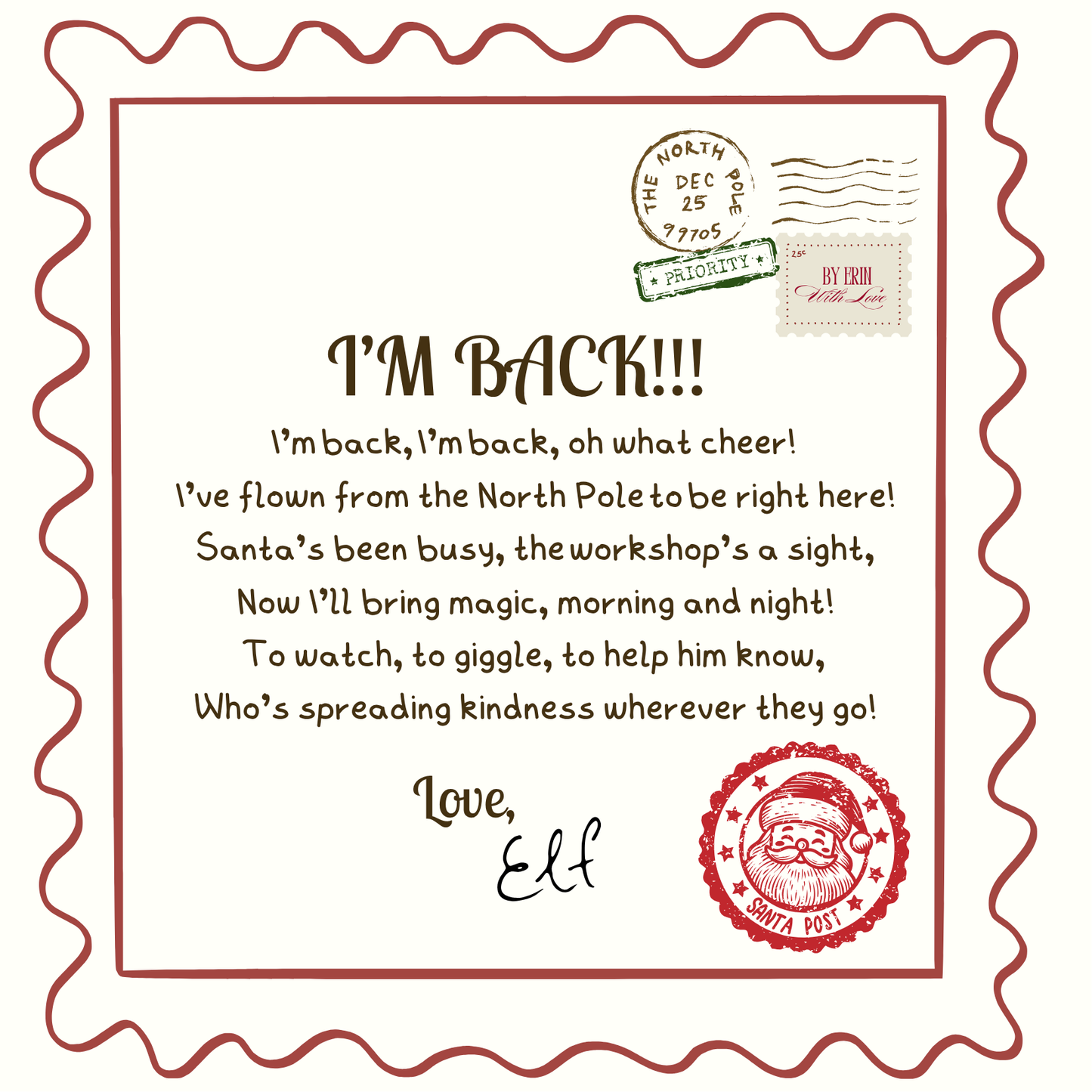 Elf on the Shelf "I'm Back" 4 Pack