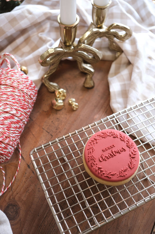 "Merry Christmas" Circle Individual Cookies